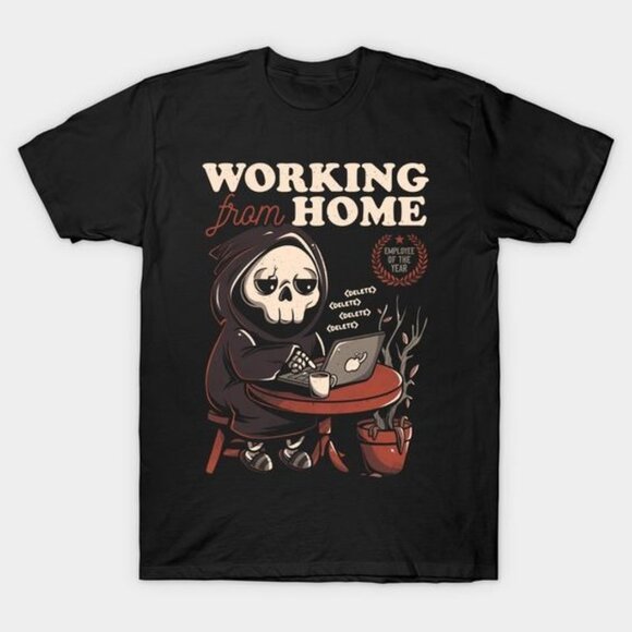 Gildan Other - Working From Home - Creepy Skull Gift T-shirt
